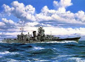Картинки Корабль Рисованные военные