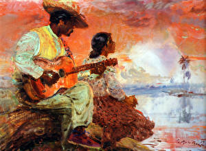 Обои Живопись Zdenek Burian They have poor songs