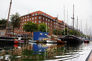 Обои для рабочего стола Дания Christianshavn город