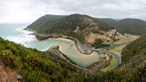 Картинки Дороги вдоль океана Australia Природа