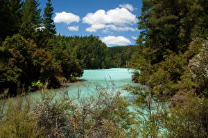 Фотографии Озеро Новая Зеландия Небо  Echo Природа