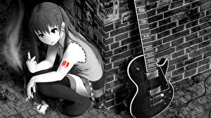 Фото Vocaloid Гитара Аниме Девушки