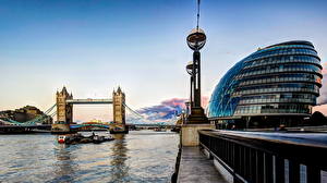 Картинки Великобритания Мост London tower bridge город