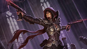 Картинка Diablo Diablo III Игры Фэнтези Девушки
