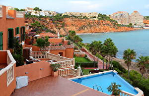 Фотография Курорты Испания Мальорка Майорка Плавательный бассейн Балеарские о-ва город