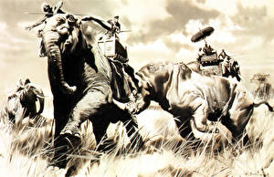 Обои Живопись Зденек Буриан Heroic captain