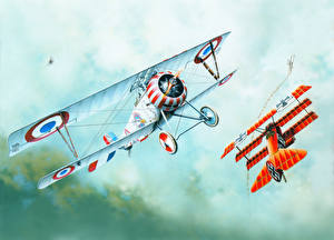 Картинка Самолеты Рисованные Винтаж Nieuport Ni-17