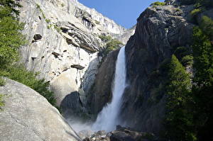 Фото Парки Водопады Штаты Йосемити Калифорния Lower