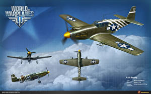 Фотографии World of Warplanes P51a Mustang Игры Авиация