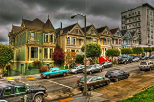Картинки Штаты Калифорнии Сан-Франциско Old Victorian houses город