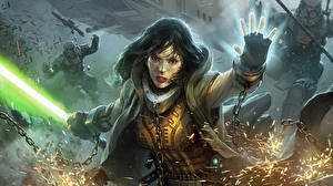 Фотографии Star Wars компьютерная игра Девушки