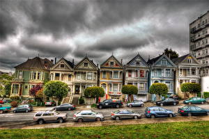 Обои США Сан-Франциско Калифорнии Victorian houses город