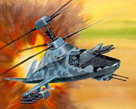 Картинки Вертолет Ка-58 Чёрный Призрак Авиация