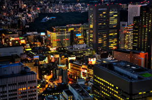 Картинка Япония В ночи город