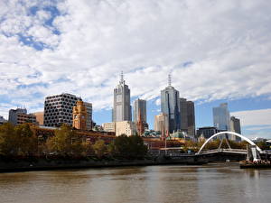 Фотография Австралия Небо Мосты Мельбурн Города