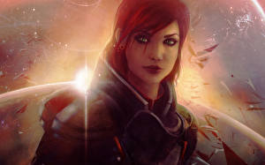 Обои Mass Effect Shepard Игры Девушки