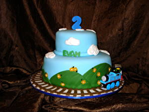 Обои для рабочего стола Торты Цветной фон Продукты питания