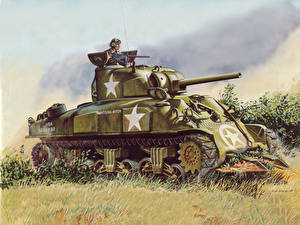 Картинки Рисованные Танк M4 Шерман Армия