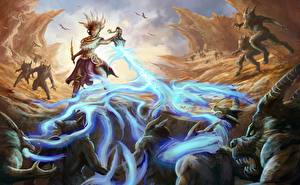 Картинки Diablo Diablo 3 Игры Фэнтези Девушки