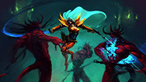 Фотографии Diablo Diablo 3 компьютерная игра Девушки