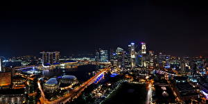 Фотография Сингапур Ночь Города