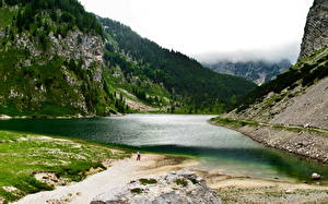 Картинки Озеро Словения Kobarid Krnsko jezero Природа