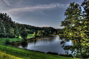 Картинка Озеро Германия Небо Шпрайтбах Природа