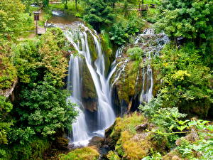 Обои Водопады Ручей Rastoke Хорватия Природа