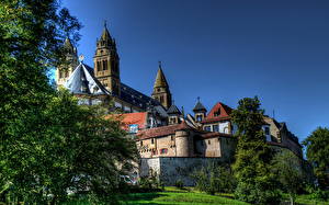 Обои для рабочего стола Храмы Германия Монастырь Comburg город