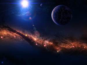 Фотография Туманности в космосе Планеты Звери