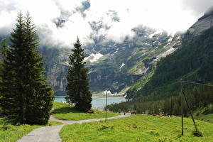 Обои Гора Дороги Швейцария Берн Кандерштег Природа