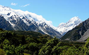 Картинка Парки Горы Новая Зеландия Mount Cook New Zealand Природа