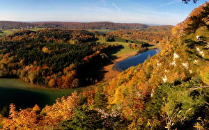 Фотография Времена года Осенние Лес Франция Ла Шо-дю-Домбьеф Природа
