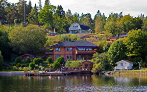 Обои для рабочего стола Здания Швеция Стокгольм город