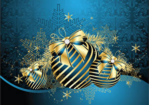 Фото Праздники Новый год Векторная графика Шар