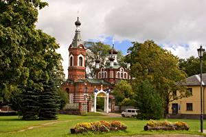 Картинка Храм Прибалтика Латвия Лимбажи