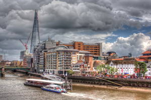 Картинки Дома Небо Облако HDR Города