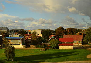 Фото Прибалтика Небо Облака Латвия  Лиепая Города