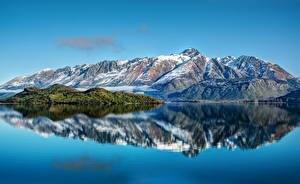 Картинка Реки Гора Новая Зеландия Glenorchy Природа