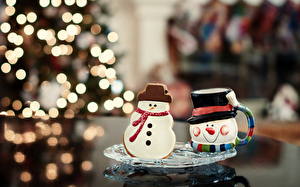 Обои Праздники Рождество Снеговики