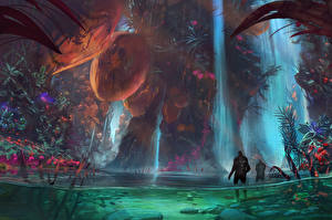 Картинки Фантастический мир Водопады Фантастика