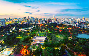 Картинки Таиланд Парки Небо Бангкок Облака HDRI lumpini Города