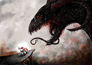 Картинка Драконы Битва Фэнтези