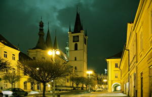 Фотография Чехия Уличные фонари Ночь Литомерице