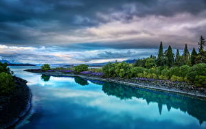 Фотография Небо Озеро Новая Зеландия Облако Tekapo  Природа
