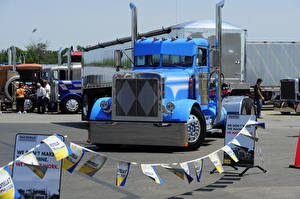 Картинка Peterbilt Грузовики Голубые машины