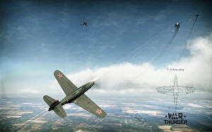 Фото War Thunder Самолеты Небо Облака P-39 Airacobra Игры