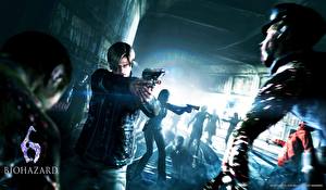 Картинки Resident Evil Resident Evil 6 Воины Пистолеты Leon S. Kennedy