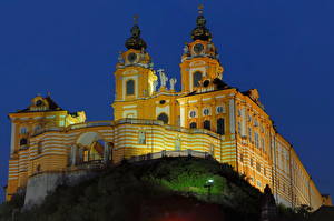 Фото Храм Австрия Ночь Мельк монастырь город