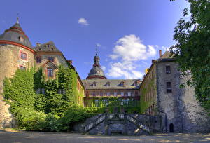 Картинка Германия Здания HDR Гессен Лаубах Города